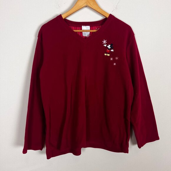 Disney Tops - 2/$20 Disney Red V-Neck Mickey Mouse Fleece  XL